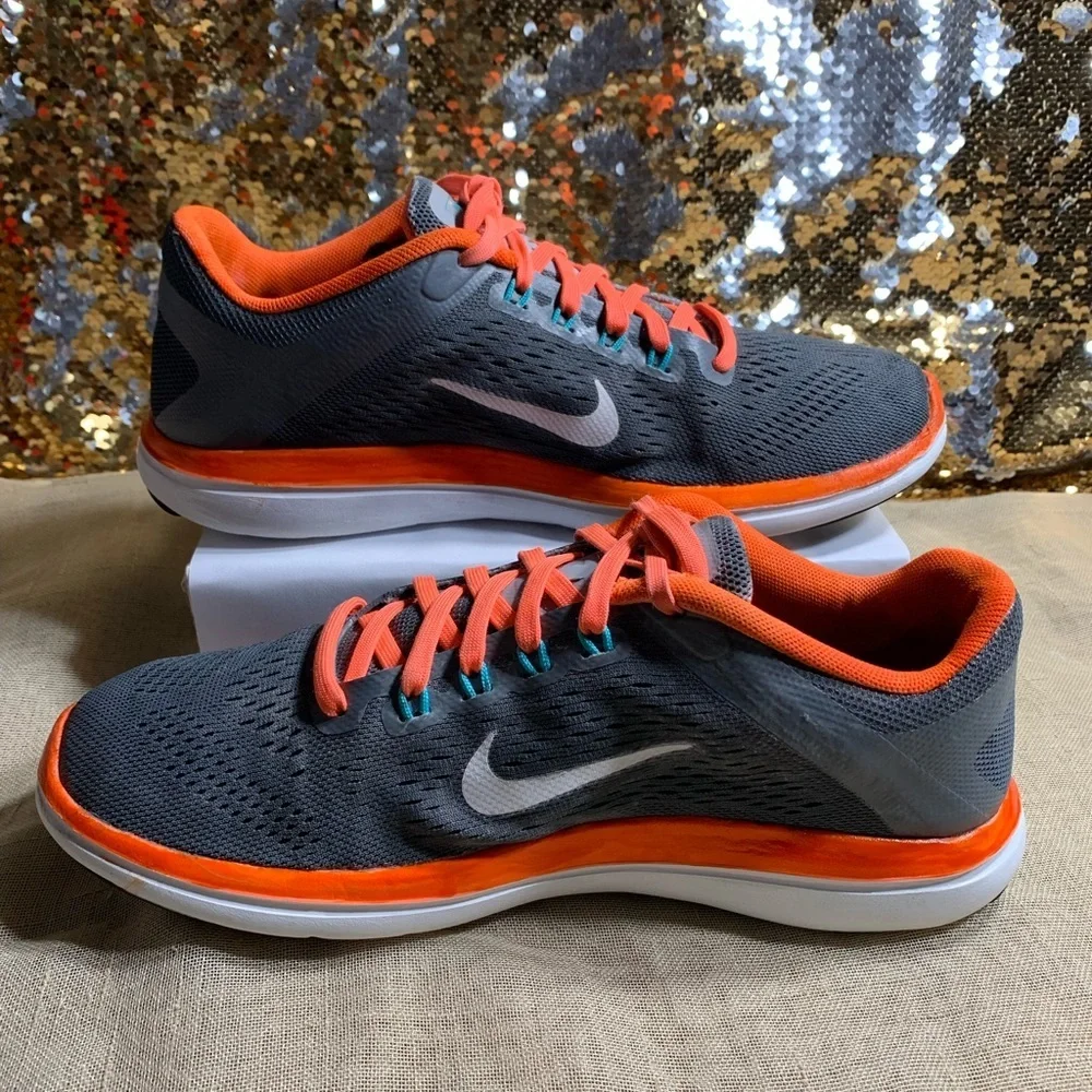 Nike Flex 2016 'Grey Bright Mango' Sneakers